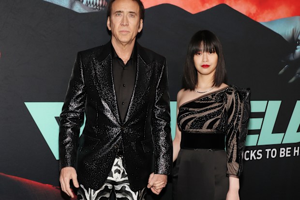 NEW YORK, NEW YORK - MARCH 28: Nicolas Cage and Riko Shibata attend the premiere of Universal Pictures' "Renfield" at Museum of Modern Art on March 28, 2023 in New York City. (Photo by Dia Dipasupil/Getty Images)