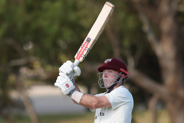 Jimmy Peirson of Queensland during a superb knock of 128.