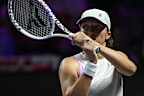 Iga Swiatek of Poland during her match against Coco Gauff of USA on day 4 of the 2024 WTA Finals, part of the Hologic WTA Tour, held at King Saud University Indoor Arena on November 05, 2024, in Riyadh, Saudi Arabia. (Photo by Artur Widak/NurPhoto)