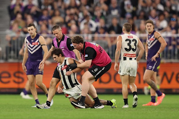 Lachie Schultz of the Magpies.