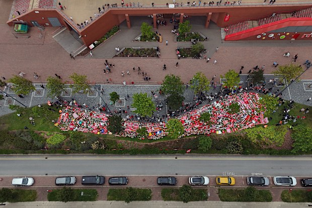 Tributes at Anfield Stadium, home of Liverpool, in memory of Diogo Jota who has died at the age of 28. Picture date: Thursday July 3, 2025. (Photo by Peter Byrne/PA Images via Getty Images)