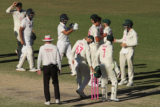 Players come together after the match was drawn.