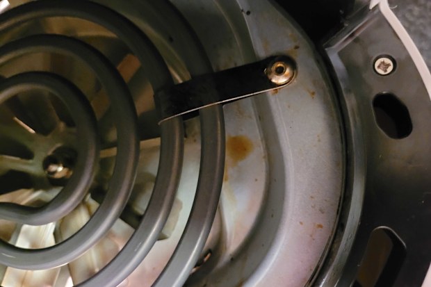 The heating element of an air fryer upside down