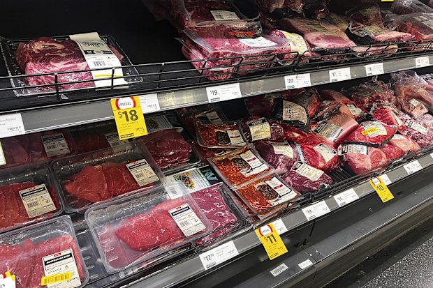 Coles meat display