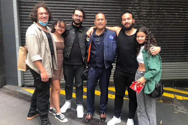 Jay Laga'aia and his children.