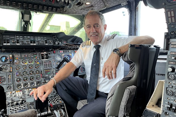 John Tye in a Concorde cockpit