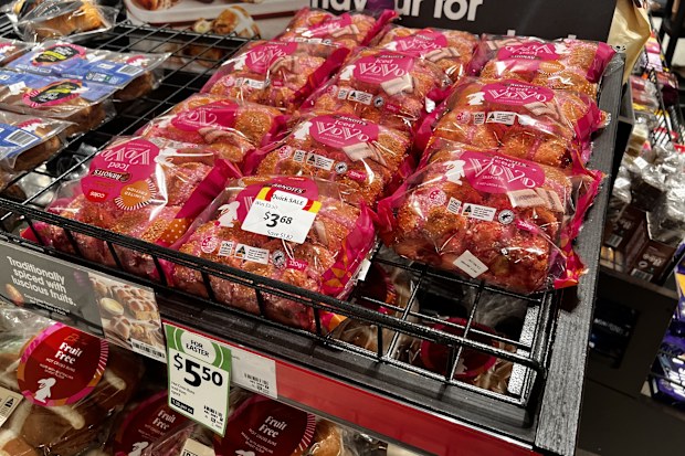 coles hot cross buns display 2026