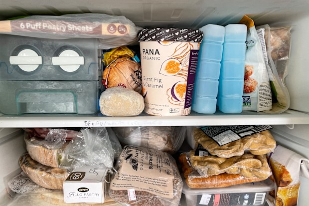 Hara's share-house freezer is full of varied things.