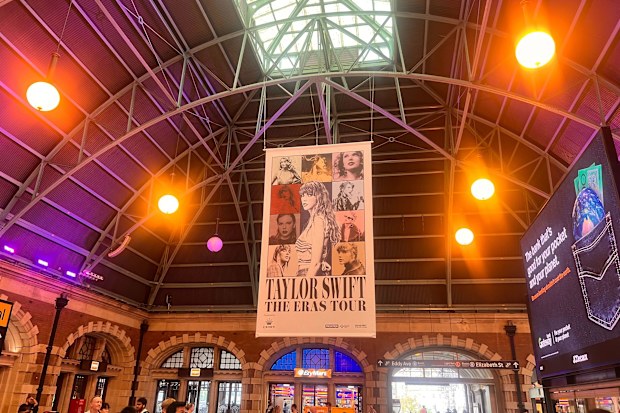 Sydney's Central Station decorated for Taylor Swift's Eras shows.