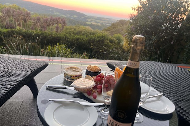 WIne and cheese at Mt Hay Retreat in Berry, NSW.