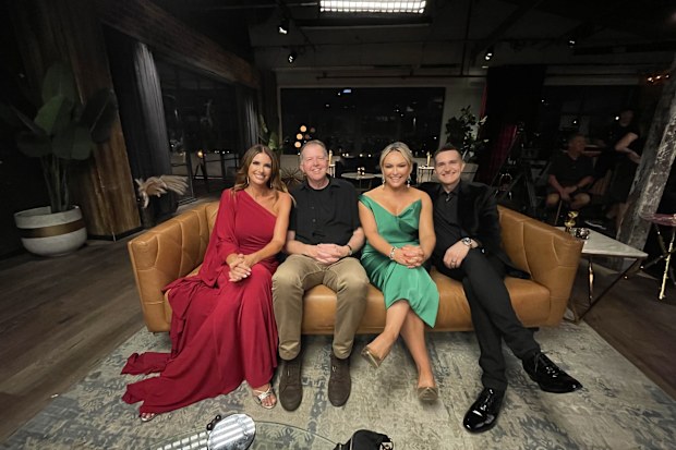John Aiken with alessandra rampolla, John Walsh, Mel Schilling 
