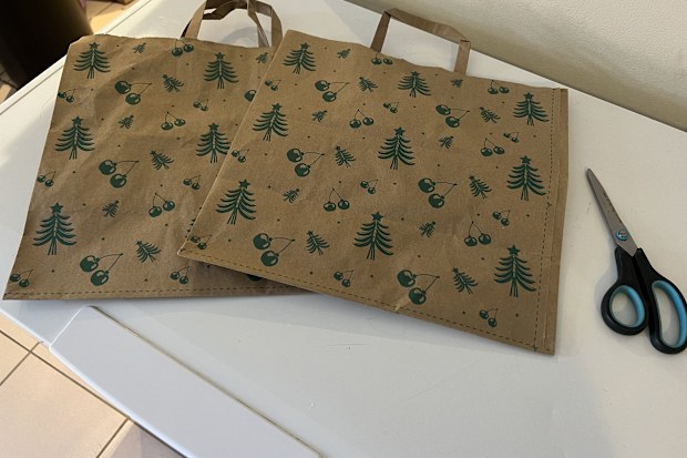 Coles Christmas bags wrapping paper