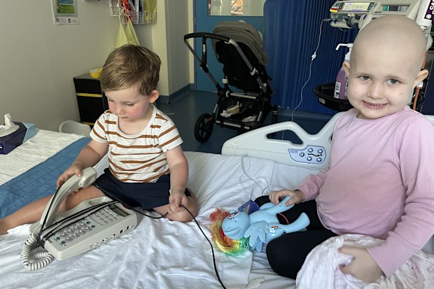 Molly and her little brother in hospital