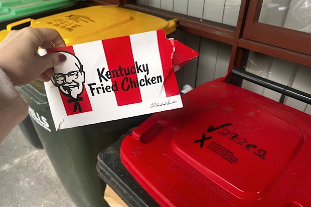 fast food rubbish which bin to put it in