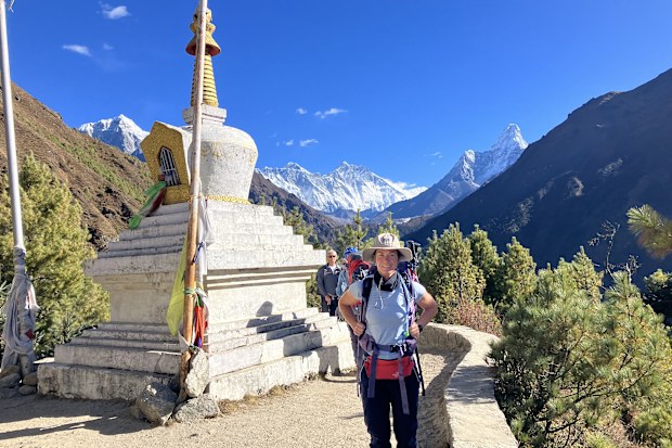 Suzanne in Nepal, retracing her father's steps.