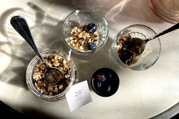 Rosie Scott staying at 28 Degrees in Byron Bay NSW guest house granola breakfast