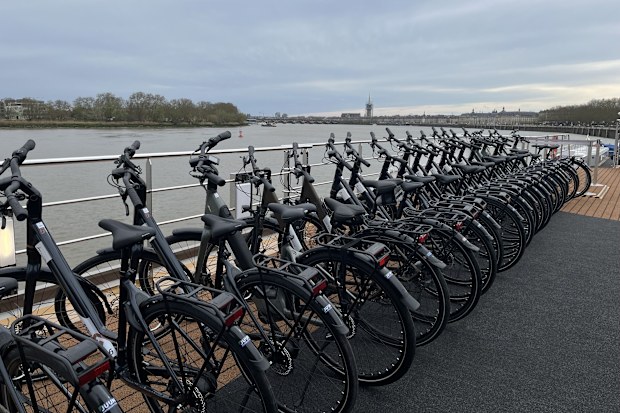 Range of bikes on the Sky Deck, which can be borrowed by passengers during the cruise.