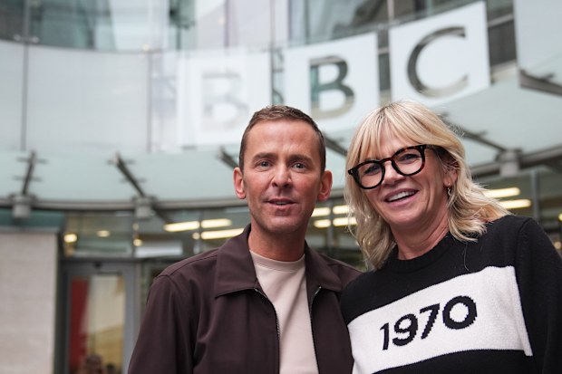 BBC Radio 2 presenter Scott Mills took over from Zoe Ball when she left the station. They are pictured in November 2024.