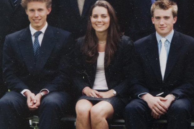 Alongside her 'first love' Willem Marx (left), in a school pic from her time at Marlborough College.