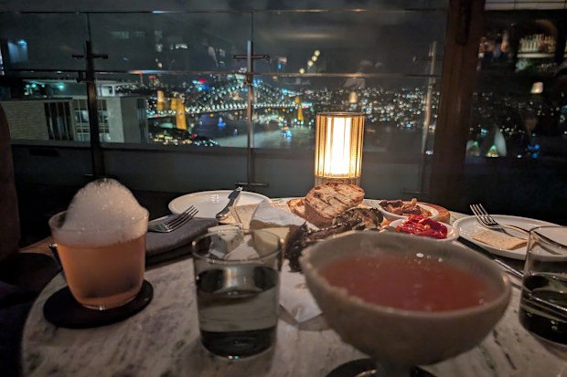 Cocktail time at the rooftop Aster bar.