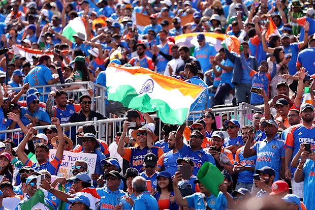 A sea of Indian fans.