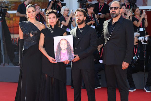 Amer Hlehel, Saja Kilani, Motaz Malhees, Kaouther Ben Hania, Clara Khoury "The Voice Of Hind Rajab" red carpet at The 82nd Venice International Film Festival 