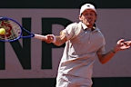 Alex de Minaur in action during the first round of the French Open. 
