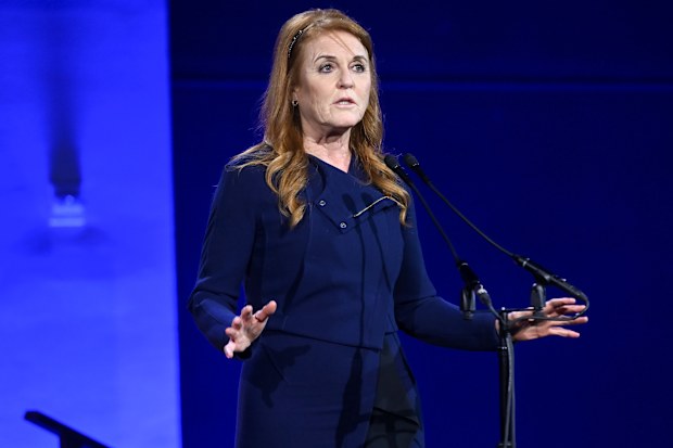 Sarah Ferguson, then the Duchess of York, speaks onstage during the Global Citizen Prize event in New York City on at Spring Studios on May 1, 2024.