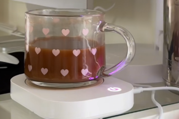 TikToker reviews the Kmart $12 desktop mug warmer