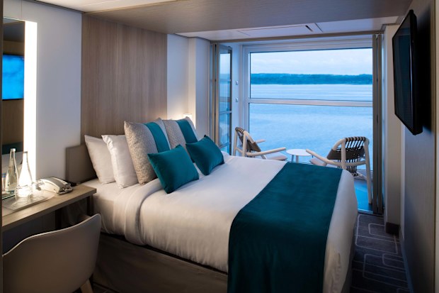 A single stateroom on Celebrity Edge.