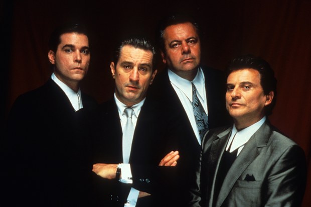 Ray Liotta, Robert De Niro, Paul Sorvino, and Joe Pesci publicity portrait for the film 'Goodfellas', 1990.  