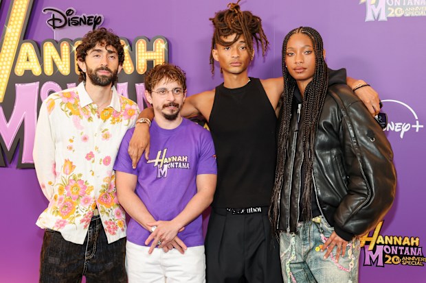  Mateo Arias, Moisés Arias, Jaden Smith and Willow Smith attend the World Premiere of Disney+'s "Hannah Montana 20th Anniversary Special" at El Capitan Theatre on March 23, 2026 in Los Angeles, California.  (Photo by Amy Sussman/Getty Images)