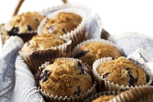 Basket of homemade muffins