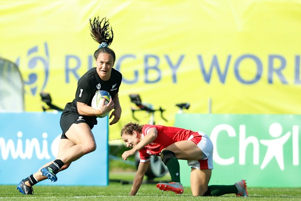 Portia Woodman of New Zealand at Waitakere Stadium.