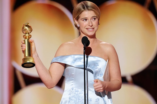 Jessie Buckley at the 83rd Annual Golden Globes held at The Beverly Hilton on January 11, 2026 in Beverly Hills, California. (Photo by Rich Polk/2026GG/Penske Media via Getty Images)
