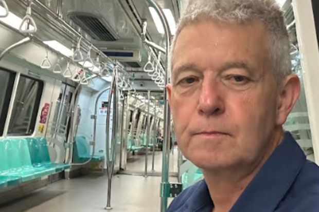 Retiree Michael, 63, is travelling from Melbourne to London - without flying 