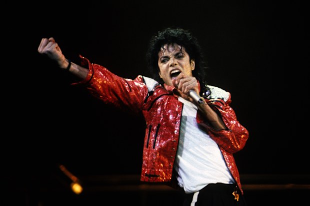 Michael Jackson performs in concert circa 1986