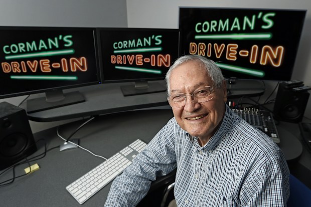 FILE - Producer Roger Corman poses in his Los Angeles office, May 8, 2013. Corman, the Oscar-winning King of the Bs who helped turn out such low-budget classics as Little Shop of Horrors and Attack of the Crab Monsters and gave many of Hollywood's most famous actors and directors an early break, died Thursday, May 9, 2024. He was 98. (AP Photo/Reed Saxon, File)