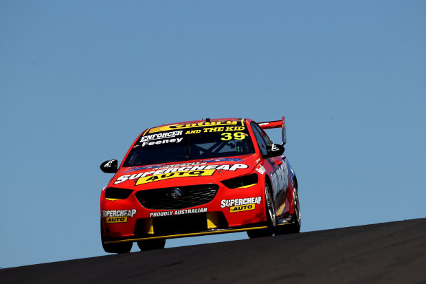 Russell Ingall drives the #39 Supercheap Auto Racing Holden Commodore ZB  in practice during the Bathurst 1000 which is part of the 2021 Supercars Championship, at Mount Panorama, on December 04, 2021 in Bathurst, Australia. (Photo by Brendon Thorne/Getty Images)
