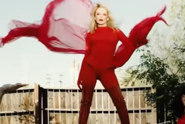 A scene from the music video for the 2023 Kylie Minogue hit song Padam Padam.