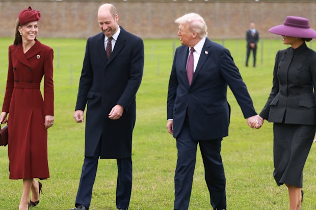 Prince William and Catherine, the Prince and Princess of Wales, with US President Donald Trump and First Lady Melania Trump at Windsor for the beginning of the UK state visit on Wednesday September 17 2025.