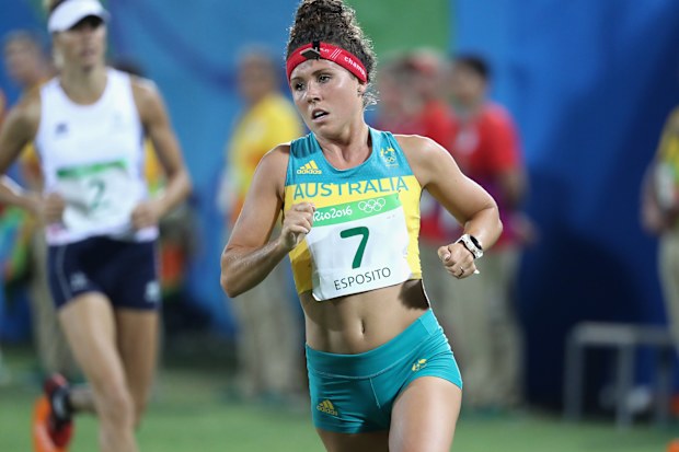 Chloe Esposito in action in Rio, where she won modern pentathlon gold.