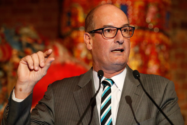 MELBOURNE, AUSTRALIA - OCTOBER 26: Power President David Koch speaks to the media during an AFL announcement at The Chinese Museum Melbourne on October 26, 2016 in Melbourne, Australia. (Photo by Michael Willson/AFL Media/Getty Images)