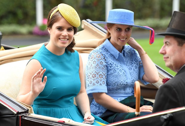 Princess Eugenie and Princess Beatrice at Royal Ascot at Ascot Racecourse, Berkshire, England. 18/06/2019 
