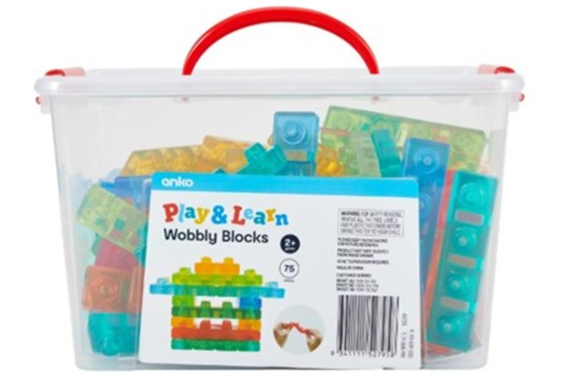 This ANKO 75 Piece Wobbly Blocks set was pulled from Kmart shelves due to safety concerns.