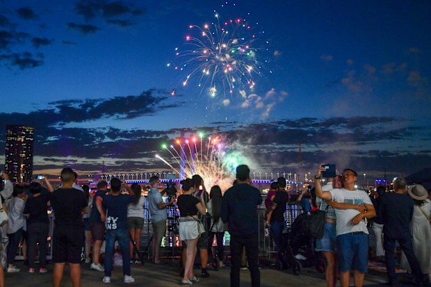 New Year's Eve fireworks at Docklands, Melbourne.