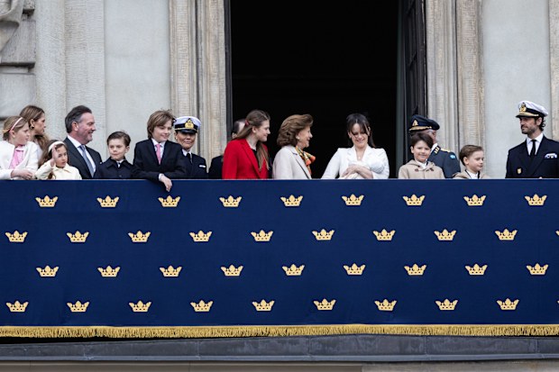 STOCKHOLM, SWEDEN - APRIL 30: Princess Madeleine, Princess Leonore, Christopher O'Neill, Prince Oscar, Crown Princess Victoria, Prince Nicolas, Princess Estelle, King Carl XVI Gustaf, Queen Silvia, Princess Sofia, Prince Gabriel, Prince Julian, and Prince Carl Philip of Sweden attend the King's birthday celebrations at the inner courtyard of the Royal Palace on April 30, 2025 in Stockholm, Sweden. (Photo by Michael Campanella/Getty Images)