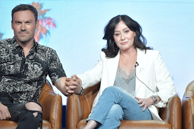 Brian Austin Green and Shannen Doherty during the 2019 Summer TCA Press Tour on August 7, 2019 in Beverly Hills, California. 