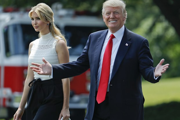 In this June 13, 2017 file photo, Ivanka Trump joins her father, President Donald Trump, as they walk across the South Lawn of the White House in Washington. 
