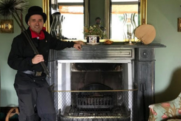 Chimney sweep Mark said the hat is a traditional part of the chimney sweep uniform, but he only wears it when asked or for photos.